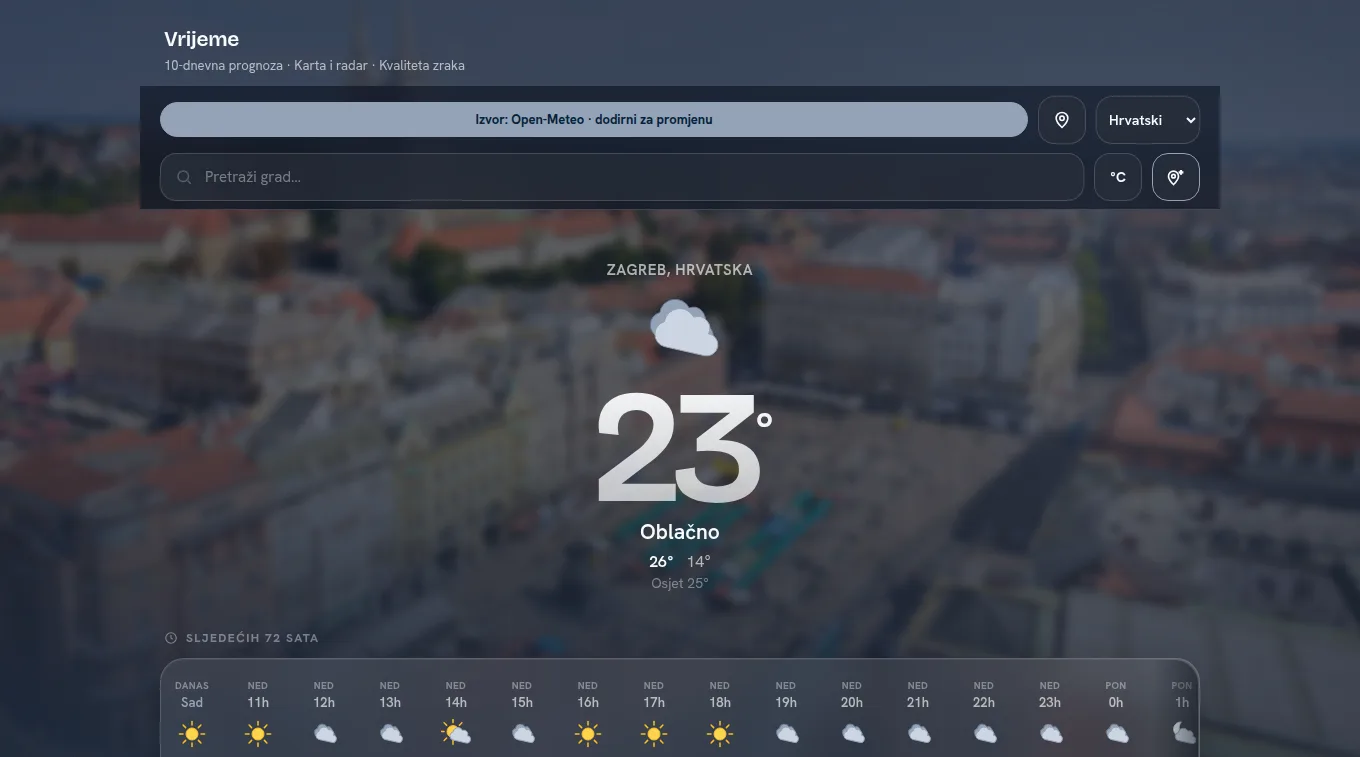 Screenshot: Weather